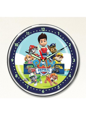 DekorLoft Dekor Loft Premium Gece Parlayan Paw Patrol Çocuk Odası Duvar Saati