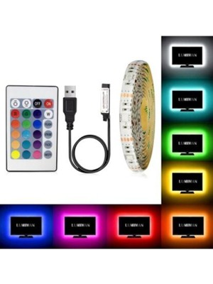 HanoverTv Arkası Uzaktan Kumandalı Rgb Led Şerit Aydınlatma Seti 1,5 m