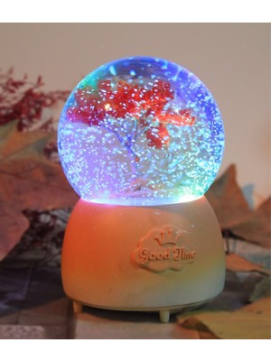 Hediyesahibi Ağaç Temalı Işıklı Müzikli Püskürtmeli Kar Küresi