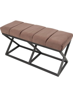 Evodeko Yarmalı Siyah - Kahve Bench Puf