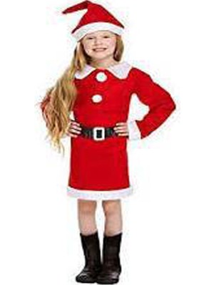 Cebeci Ticaret Noel Baba Kostüm Kız Çocuk Kostümler Küçük 2 Beden Büyük Alın