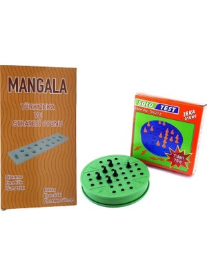 Çınar Ticaret Solo Test ve Mangala Oyun Seti Zeka Geliştirici Eğlenceli Tasarım ile Aile İçin Uygun