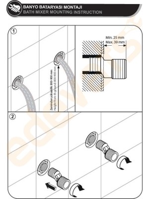 Tema Eca Spil Banyo Bataryası + Tema Rain Tondo Tepe Duş Seti