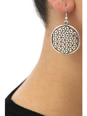 Ritüel Box Yaşam Çiçeği Gümüş Kaplama Küpe