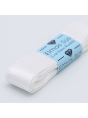 Elmas Süs Beyaz Saten Kurdele (3 cm 10 M)