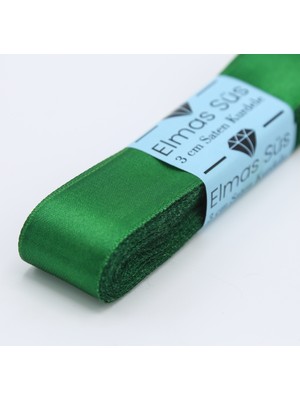 Elmas Süs Zümrüt Yeşili Saten Kurdele (3 cm 10 M)