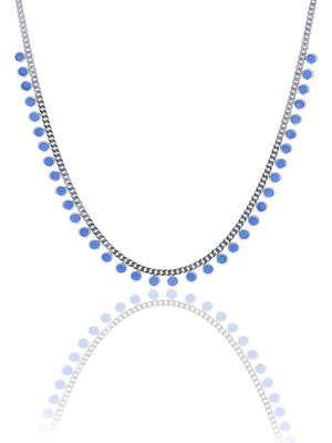 Söğütlü Silver Gümüş Rodyumlu Turkuaz Taşlı Gurmet Zincirli Kolye