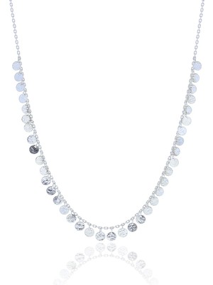 Söğütlü Silver Gümüş Rodyumlu Dövme Modeli Pullu Kolye