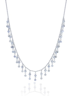 Söğütlü Silver Gümüş Rodyumlu Zirkon Taşlı Pullu Kolye