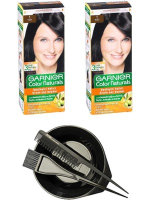 Garnier Color Naturals Saç Boyası 1 x 2+Saç Boyama Seti