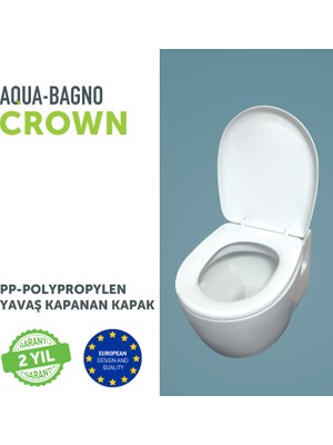 Aqua Bagno  Crown  Yavaş Kapanan Klozet Kapağı