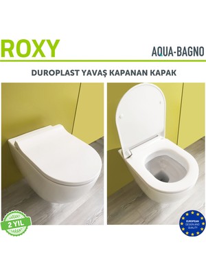 Aqua Bagno Roxy  Yavaş Kapanan Klozet Kapağı - Duroplast