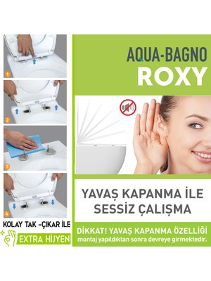 Aqua Bagno Roxy  Yavaş Kapanan Klozet Kapağı - Duroplast