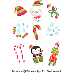 Yılbaşına Özel Kardan Adam Cam Sticker