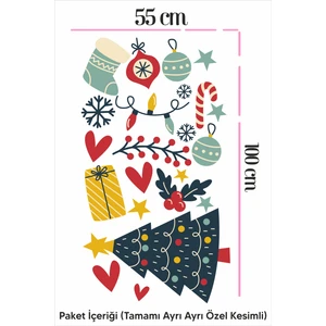 Yılbaşına Özel Çam Ağacı Cam Sticker