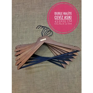 Ultralüx Ceviz Elbise Askısı 6 Adet Set
