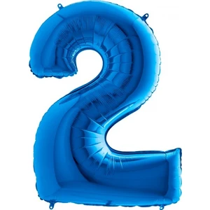 Bebeğimin İlk Partisi 2 Rakam Mavi Folyo Balon 102 cm