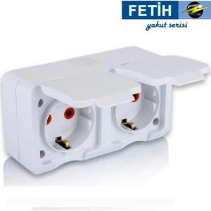 Priz Ikili Topraklı Kapaklı Sıva Üstü Yakut 850-00-22