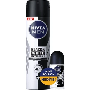 Black White Erkek Sprey Deodorant 150 ml + Nıvea Mini Roll On 25 ml