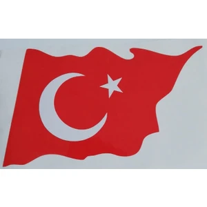 Özdemir Aksesuar Türk Bayrağı Oto Sticker 19X11 cm Küçük Boy