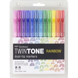 Twintone Dual Tip Markers Rainbow Colour - Gökkuşağı Renkler - 12'li