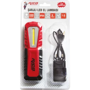 Şarjlı LED Lambası El Feneri Mıknatıslı Asmalı RC0037-240 Lümen