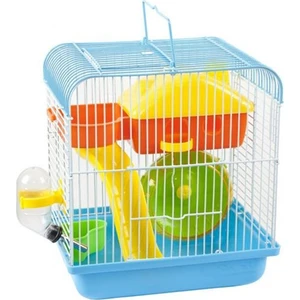 YD257 Hamster Kafesi Geniş İç Alan 22x17x25 cm Renkli Aksesuarlarla Donatılmış