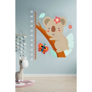 Ağaca Sarılı Sevimli Koala Boy Cetvel Sticker 100x100 cm