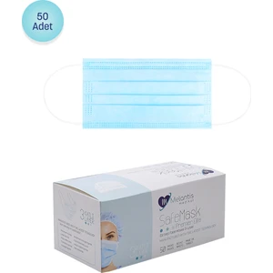 Melantis Medikal Telli 3 Katlı Cerrahi Maske 50 Adet* 1 Kutu Mavi Mavi