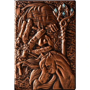 3D Kabartmalı A5 200 Sayfa Deri Defter Bakır