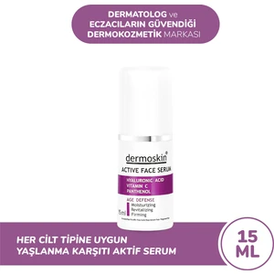 Active Serum | Hyaluronik Asit | C Vitamini Cilt Bakımı | Yüz Nemlendirici | Cilt Serumu | 15 ml