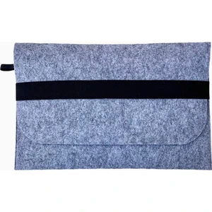 Handmade Macbook Air Kılıf Çanta 13.3'' Için  Üzerine Siyah Bantlı Gri