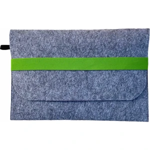 Handmade MacBook Air Kılıf Çanta 13.3'' Için Üzerine Yeşil Bantlı Gri