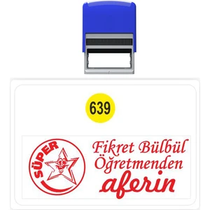 Baskı Life Aferin Öğretmen Kaşesi   Kitap Mührü Kitap Damgası Kişiye Özel Kaşe 639