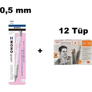 Mono Graph Mekanik Kurşun Kalem 0.5mm Lavanta + 12 Tüp Tombow 0.5mm 2B Min