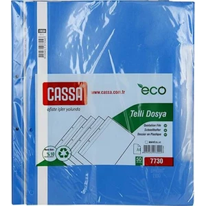 Eco Telli Dosya Plastik 50 Adet 7730 Mavi