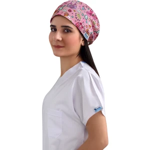 Nur Ortopedi Pembe Princess Desenli Cerrahi Doktor Hemşire Hastane Bonesi