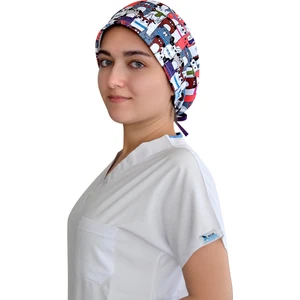 Nur Ortopedi Renkli Köpekler Temalı Cerrahi Doktor Hemşire Bonesi