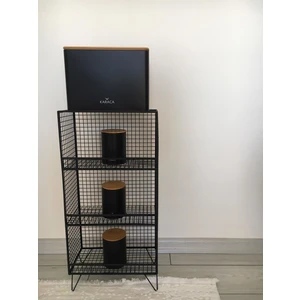 Go Dekor Çok Amaçlı 3 Gözlü Sebzelik ve Meyvelik Grid, Kafes Metal Tel Raf