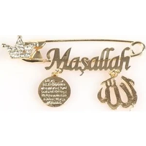 Sahi Aksesuar Maşallah Yazılı Bebek Yaka İğnesi