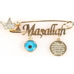 Sahi Aksesuar Maşallah Yazılı Bebek Yaka İğnesi