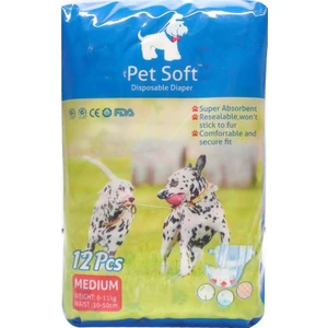 Pet Soft Köpek Için Alt Tuvalet Bezi Medium 30-50CM 12 Li