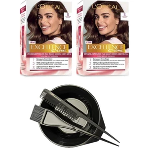 L'Oréal Paris Loreal Excellence Saç Boyası 5 x2+Saç Boyama Seti