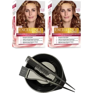 L'Oréal Paris Loreal Excellence Saç Boyası 6.32 x2+Saç Boyama Seti