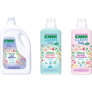 U Green Clean Baby Bitkisel Leke Çıkarıcı 2.75LT Çamaşır Deterjanı 1lt Yumuşatıcı 1lt 3lü Set