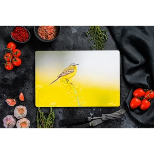 Sarı Serçe  Cam Kesme Tahtası - Cam Kesme Tablası | 20 cm x 30 cm