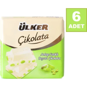 Antep Fıstıklı  Beyaz Kare Çikolata 65 gr x 6