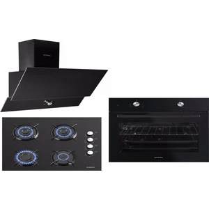 3'lü Ankastre Siyah Set (DA6-830 + KO-40TAHDF + B66-S2)