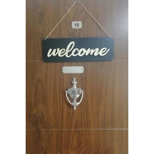 Welcome Kapı Süsü Ahşap Kapı Süsü Dekoratif Süs Duvar Süsü