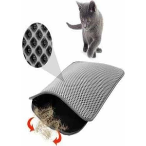 Tineke Elekli Kedi Tuvalet Önü Paspası 60X42 CM Kedi Paspası SİYAH
